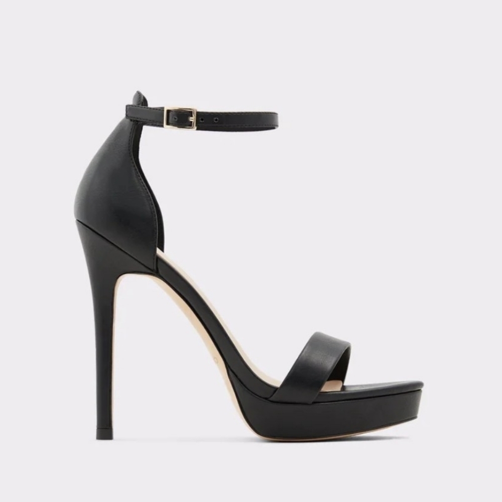 Aldo Black Ankle Strap Heels